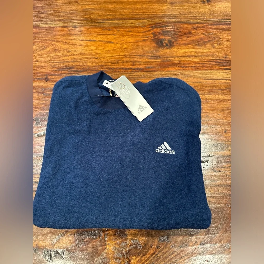 NWT! adidas Core Crewneck Sweatshirt Golf Collegiate Navy Outerwear Men - Picture 5 of 11